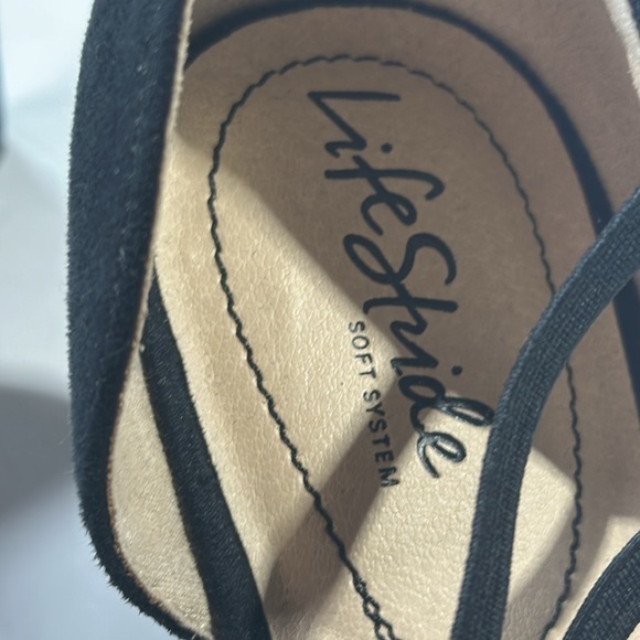 LifeStride® Grace sandals women’s black faux suede size 10W‎ (1854) - Picture 3 of 6